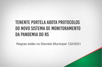 DECRETO MUNICIPAL 122/21: TENENTE PORTELA ADOTA NOVO SISTEMA DE MONITORAMENTO DA PANDEMIA INSTITUÍDO PELO ESTADO