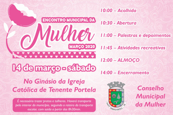 Confira a programação do Encontro Municipal da Mulher Portelense