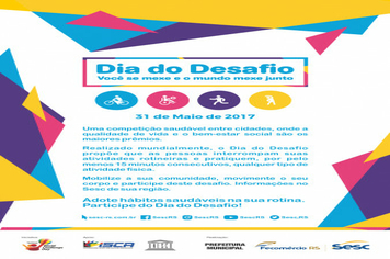  Dia do Desafio será na próxima quarta-feira, 31 de maio