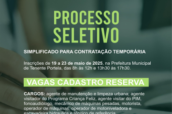 PROCESSO SELETIVO PARA CONTRATAÇÃO DE PROFISSIONAIS PARA ATUAREM NAS SECRETARIAS MUNICIPAIS