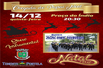 Chegada do Papai Noel é nesta quinta, dia 14