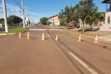 Quebra-molas é instalado na Avenida Santa Rosa