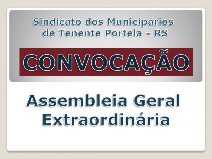 Sindicato convoca seus associados
