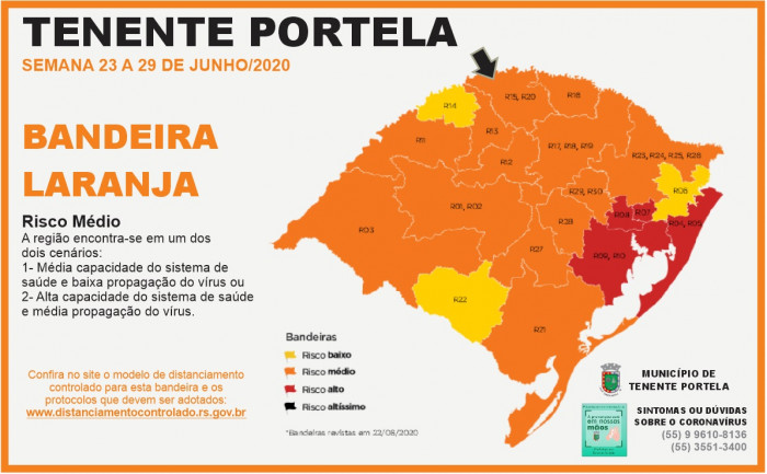 Tenente Portela se mantém na bandeira laranja no distanciamento controlado